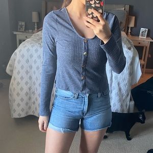 Blue long sleeve with buttons